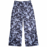 Straight wide-leg work pants with full-width digital printing