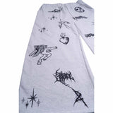 Full-frame digital printing large straight-leg sweatpants