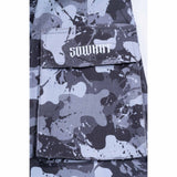 Straight wide-leg work pants with full-width digital printing