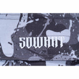 Straight wide-leg work pants with full-width digital printing