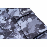 Straight wide-leg work pants with full-width digital printing