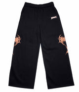 Patterned large straight tube sweatpants