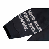 Silk screen printed round neck sweatshirt with "Half Lake Shadow".