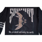 Silk screen printed round neck sweatshirt with "Half Lake Shadow".