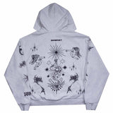 Full-frame positioned digital printed hooded sweatshirt