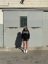 Nail bead pullover hooded sweatshirt