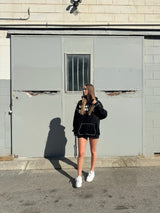 Nail bead pullover hooded sweatshirt