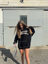 Nail bead pullover hooded sweatshirt