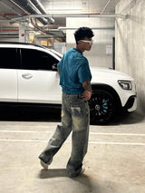 Straight Tube Mud-dyed Jean