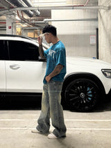 Straight Tube Mud-dyed Jean