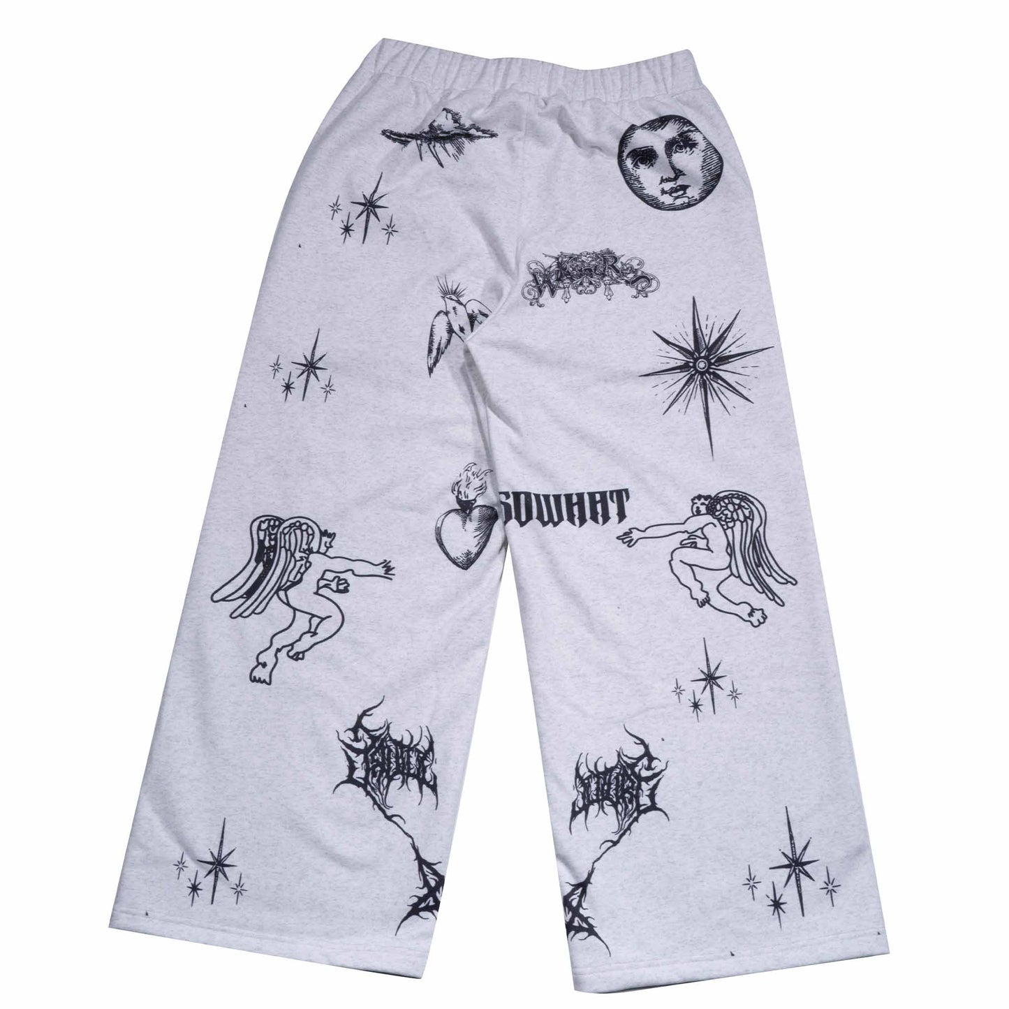 Full-frame digital printing large straight-leg sweatpants