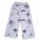 Full-frame digital printing large straight-leg sweatpants