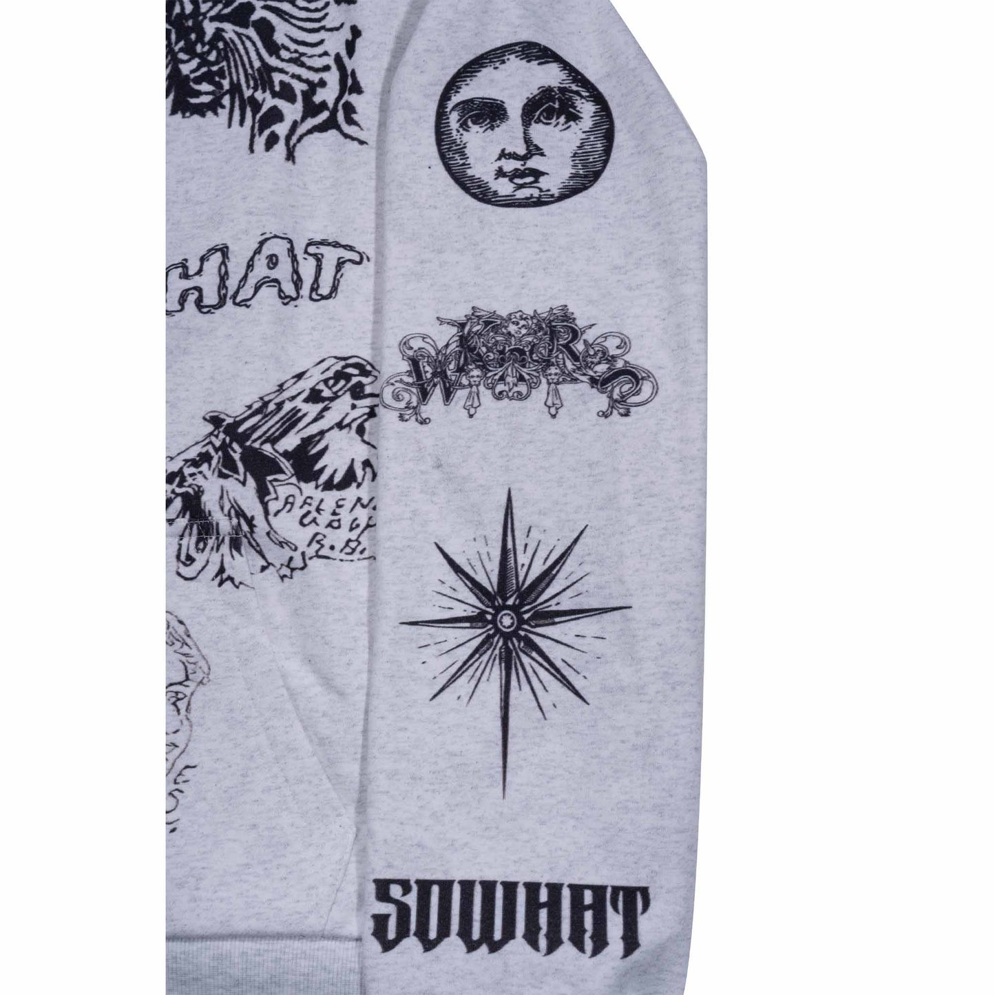 Full-frame positioned digital printed hooded sweatshirt