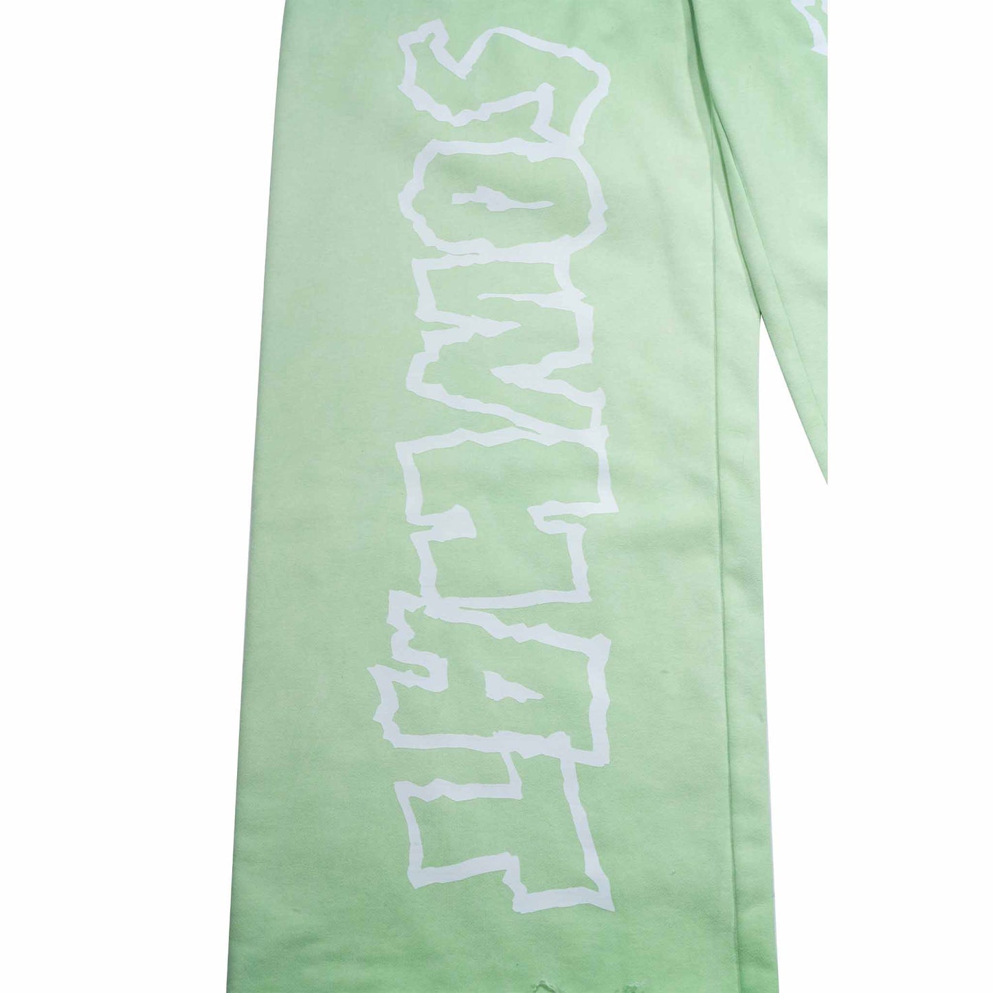 Green straight-leg sweatpants with reverse background technology.