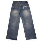 Straight Tube Mud-dyed Jean