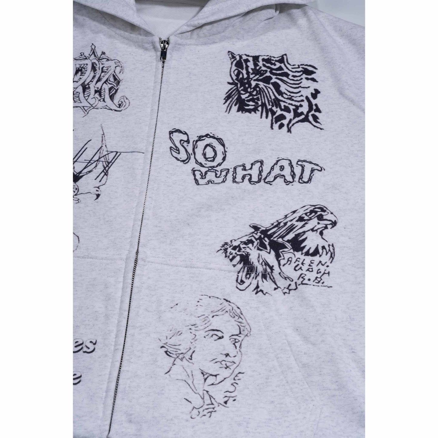 Full-frame positioned digital printed hooded sweatshirt