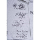 Full-frame positioned digital printed hooded sweatshirt