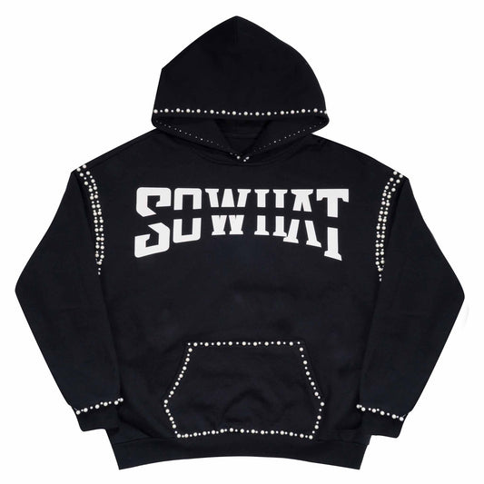 Nail bead pullover hooded sweatshirt