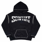 Nail bead pullover hooded sweatshirt