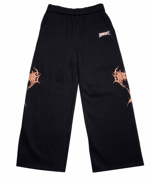 Patterned large straight tube sweatpants