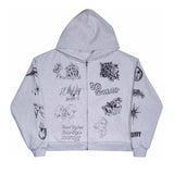 Full-frame positioned digital printed hooded sweatshirt