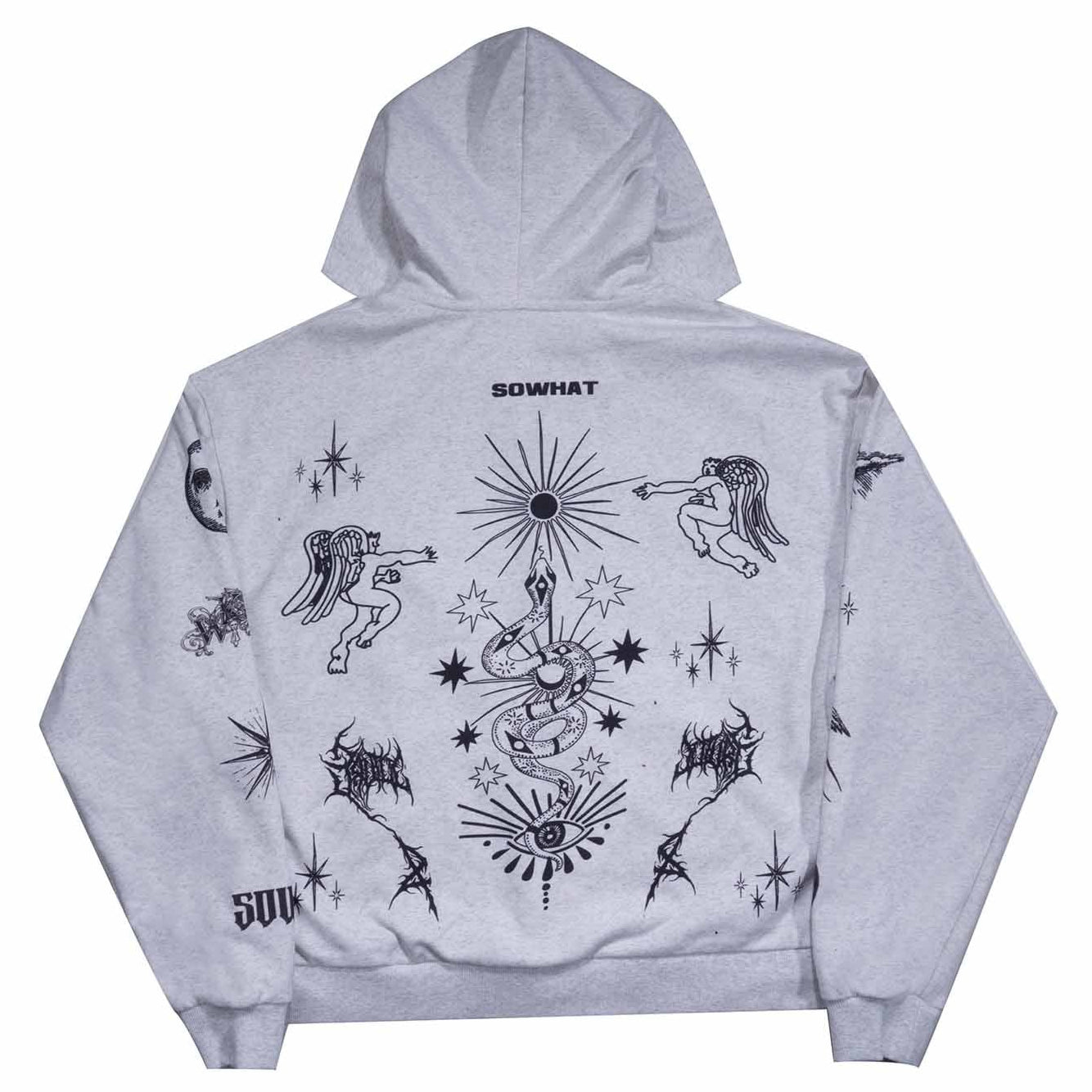 Full-frame positioned digital printed hooded sweatshirt