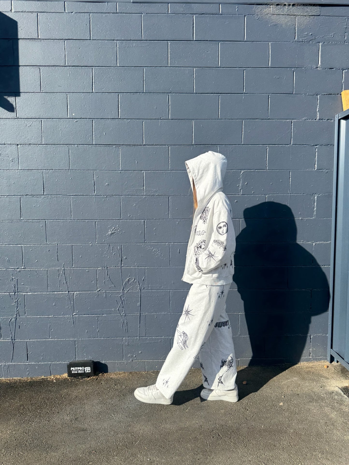 Full-frame digital printing large straight-leg sweatpants