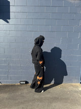 Patterned large straight tube sweatpants