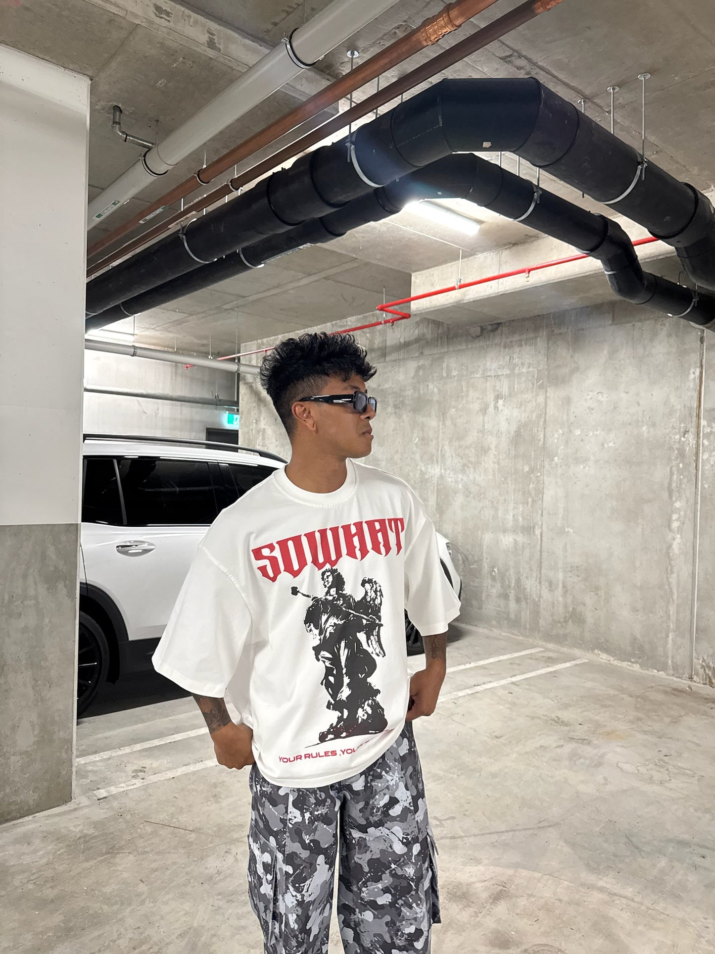 Guardian Angel Oversize Crop Tee