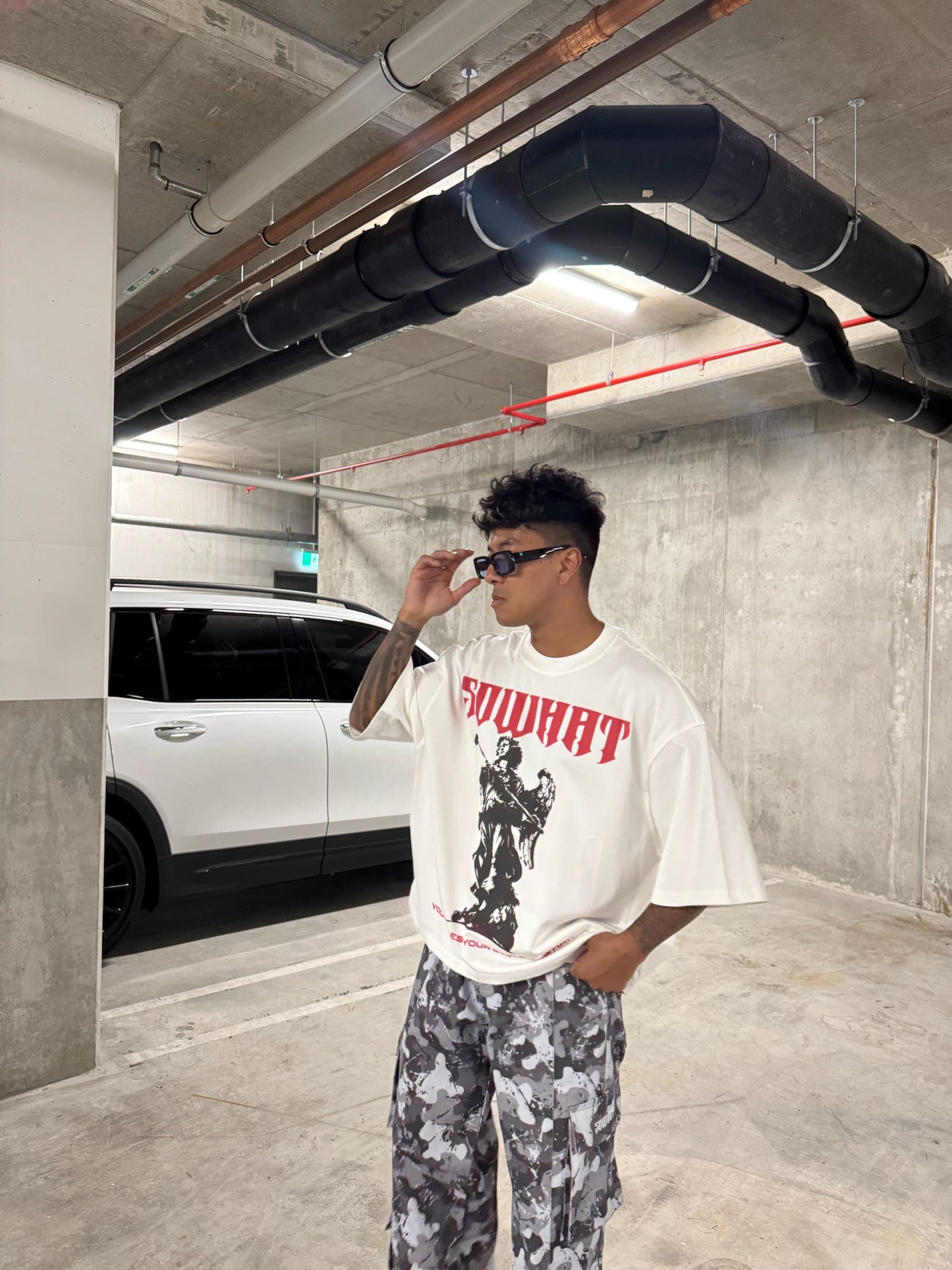 Guardian Angel Oversize Crop Tee