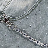 Single Chain Of Blue-Purple Gemstone